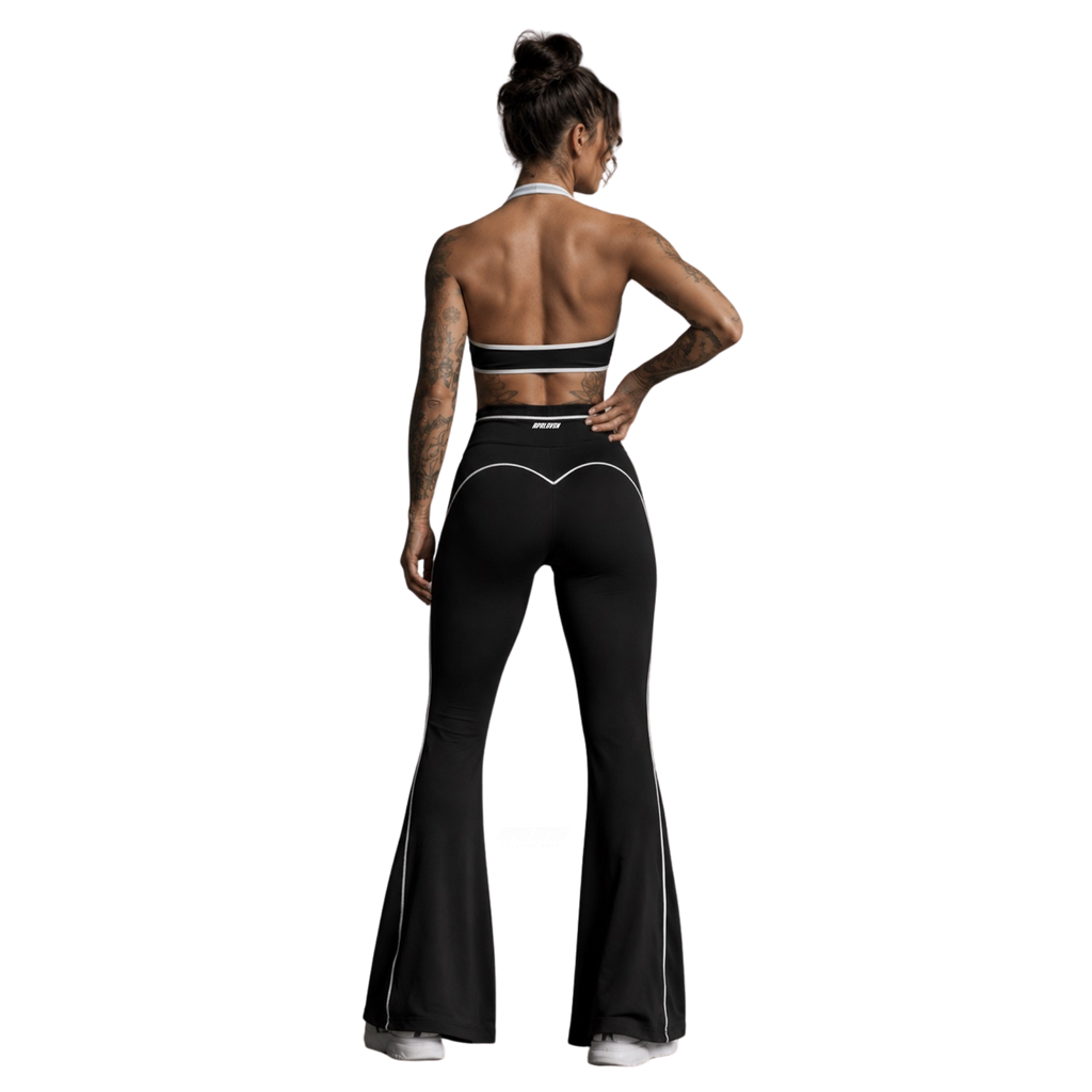 Luxe Duo Tone High Waist Flare Leggings