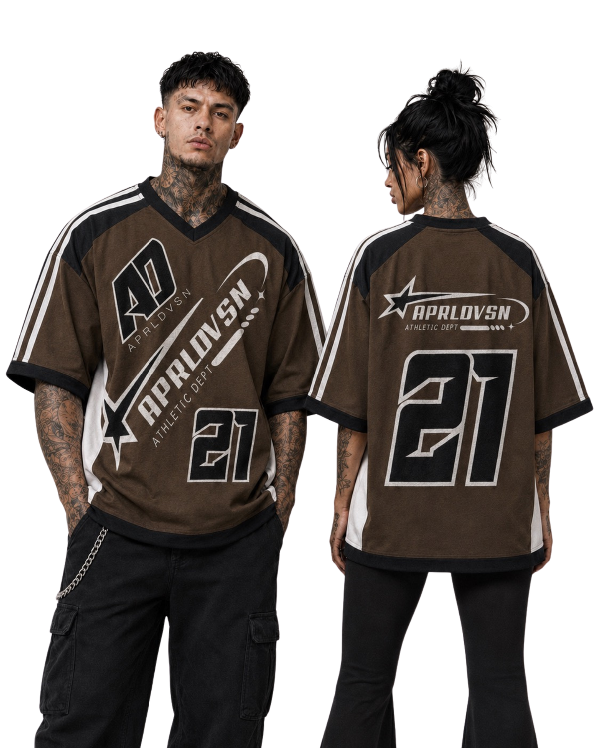 APRLDVSN 21 Oversize V Neck Tee